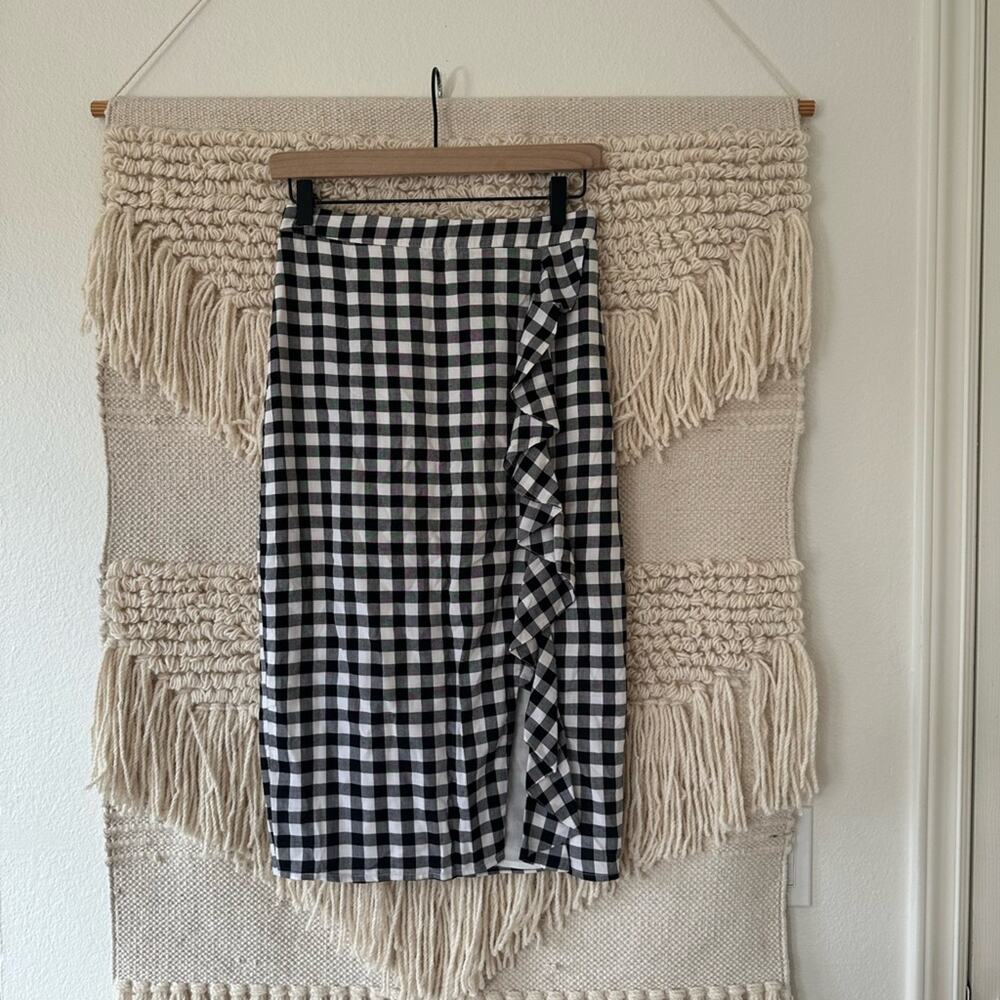 Majorelle Gingham Midi Skirt NWT